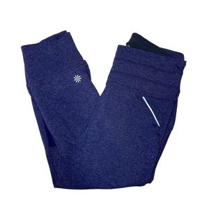Athleta Womens Size XXS Relay Capri Pants Leggings in Heathered Purple